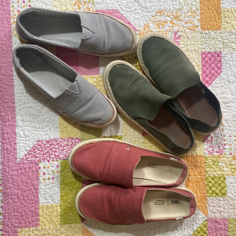 3 pairs Toms slip-on
